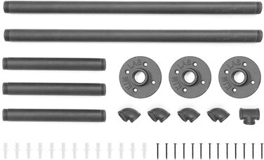 Wall-Mounted Clothes Rack, Pipe Clothes Rail, Industrial Style Wall Hanger, Detachable Metal Clothes Rod, Coat Rack, Bedroom for Hallways, Living Room, Bedroom (140cm)
