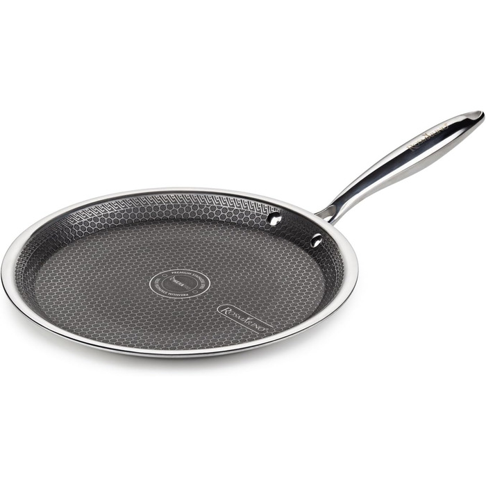 ROSMARINO HexaPro 3.0 28 cm Stainless Steel Pancake Pan - High-quality non-stick coating, oven-safe - Ideal for the versatile kitchen. Pancake pan, 28cm