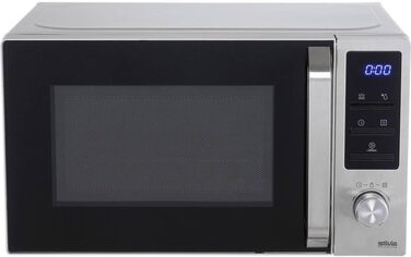 Мікрохвильова піч Silva-Homeline MWG-E 20.8 INOX з грилем, 800-1000 Вт, LCD дисплей, 20 л, 5 рівнів потужності, нержавіюча сталь, блакитний колір