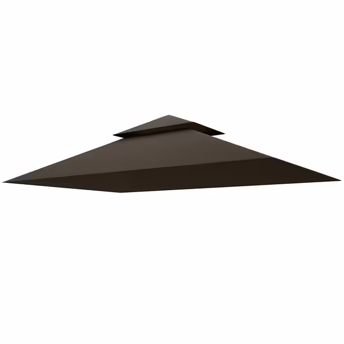 Outsunny Replacement Canopy for Gazebo 1.5m x 2.4m - Replacement Canopy Only, Double-Tiered Protective Cover, Water-Resistant Outdoor Canopy, Roof Suitable for Outdoor Grill Tent, Coffee | Aosom