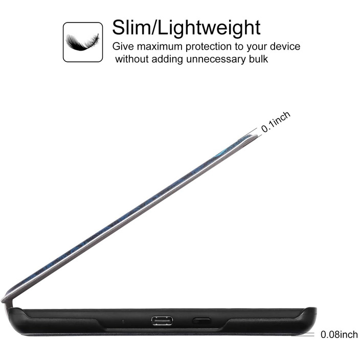 Чохол для Kindle 6' (11-го покоління) 2024/2022 (C2V2L3) - PU шкіра, захисний чохол з авто-сон/пробудження, Smart Cover, Löwenzahn (Блакитна квітка)