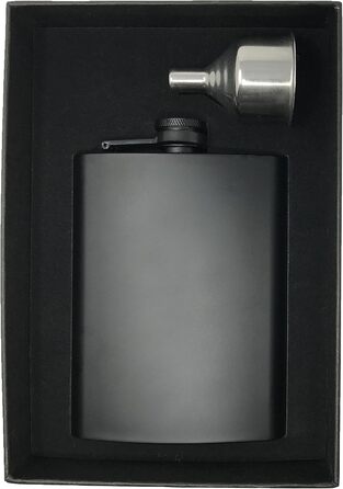 Фляга з нержавіючої сталі IDALIO, 24 cl, чорна матова, з воронкою, без витоку, у чорному боксі, для чоловіків та жінок
