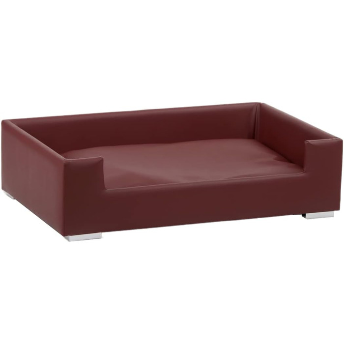 Софа для собак Candy | Лягу для собак, диван для максимального комфорту | М'яка подушка для собак з бортиком, ідеально як переноска для собак | Корзина та ліжко для собак маленьких порід (Бордовий)