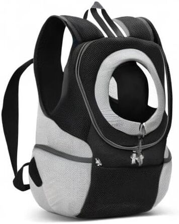 Рюкзак для собак та котів ALLSOPETS, переноска для маленьких тварин, рюкзак для велосипеда та мотоцикла, для піших прогулянок, кемпінгу та відпочинку на природі (чорний, M)