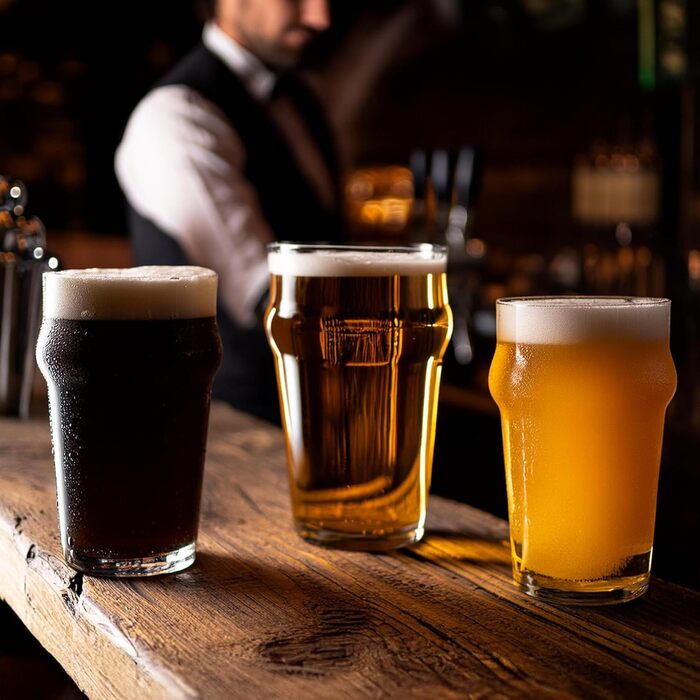 Набір пивних келихів Glasmark KROSNO 1992, 6 шт, 300 мл для Pils, Stout, Ale – скляні келихи для пива, можна мити в посудомийній машині