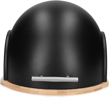 HOMLA Металева хлібниця з кришкою, 37 x 26 x 22 см, чорний Darvin