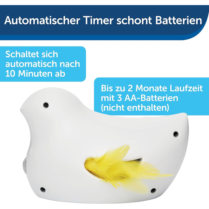 PetSafe Cat Toy, Interactive Engagement Toy with Timer, 3 AA Batteries Required (Peek-a-Bird)