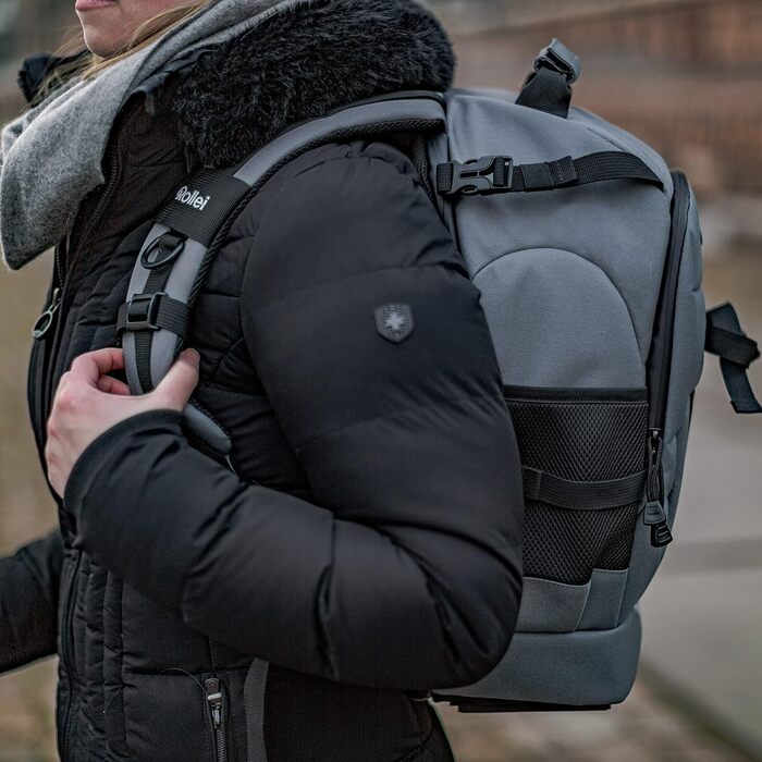 Рюкзак для фотоапарата Rollei Fotoliner Ocean M: з перероблених PET-пляшок, з дощем.і, ручної поклажі, чорний