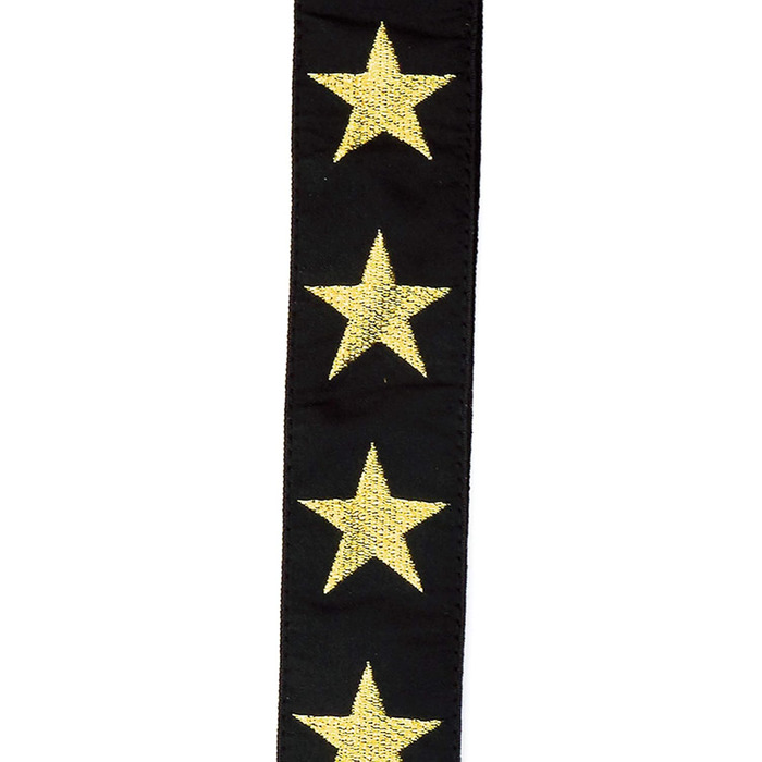 Ремінь для гітари D'Addario Planet Waves 50E08 з нейлону, Retro Classic Collection, довжина 1450 мм, ширина 50 мм (золота зірка)