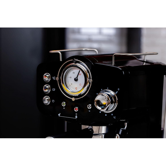 Zilan Espresso Machine with Milk Frother | Semi-Automatic Espresso Machine | Cappuccino Machine | Portafilter Coffee Machine | 1.25 L Water Tank | 15 bar | Retro Design
