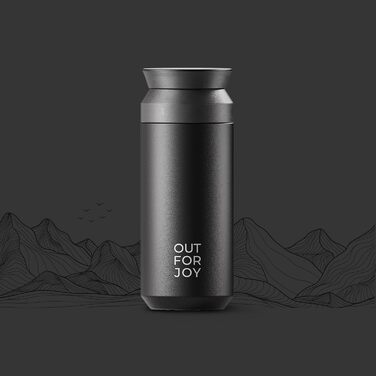 Термокружка з нержавіючої сталі 350 мл | Термокружка для кави та чаю на винос | З подвійними стінками, ізольована, не протікає | Travel Tumbler | Зберігає тепло 4 години / холод 8 годин (Чорний Midnight)