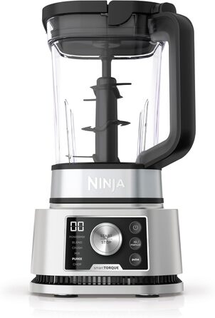 Ninja Foodi Power Nutri Mixer Smoothie Maker 3-in-1, thick spreads & frozen drinks, automatic programs, 2.1L pitcher, 700ml cup & 400ml bowl with Power Paddle, 1200W, Silver CB350EU 3-in-1 Mixer, 1200W
