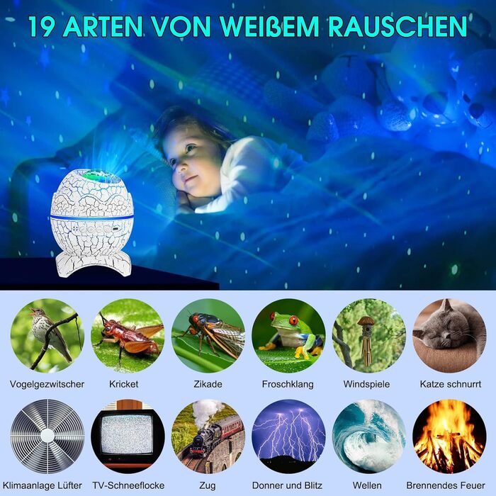 LED Star Projector, Galaxy Planetarium with Remote Control, Night Light Northern Lights with Bluetooth Speaker, Aurora Effects, White Noise, and Stars for Kids and Adults Decoration