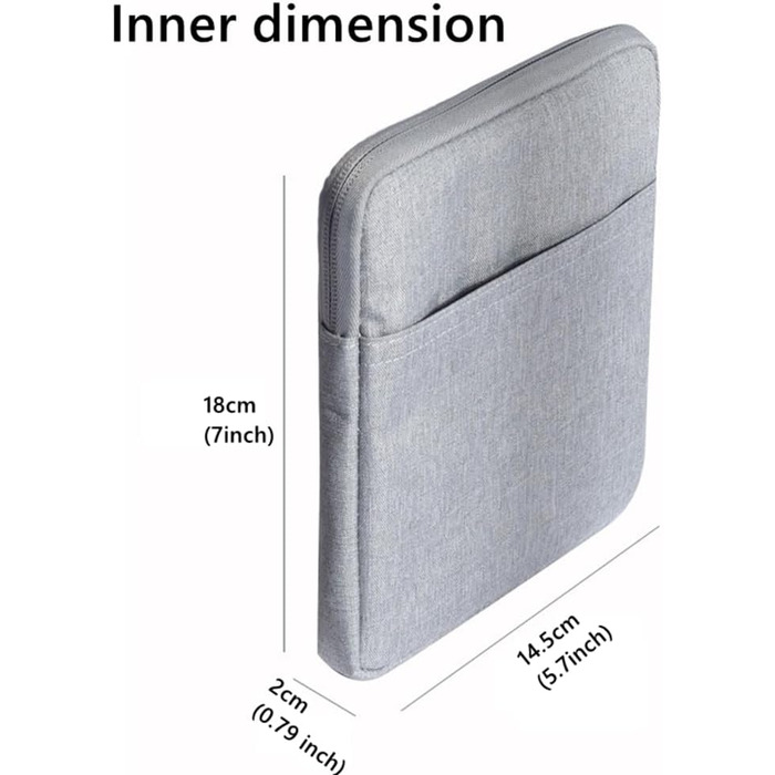 Чохол для Kindle / 6-7 дюймів: універсальний, захисний, світло-сірий