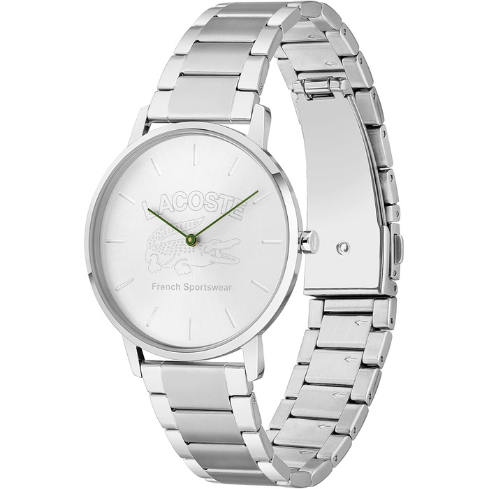 Годинник чоловічий Lacoste Crocorigin Analog Quartz срібний - сталевий або шкіряний браслет