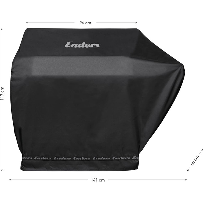 Чохол для газового гриля Enders Boston 6 KR Turbo, водонепроникний, UV-захист, поліестер 600D, чорний