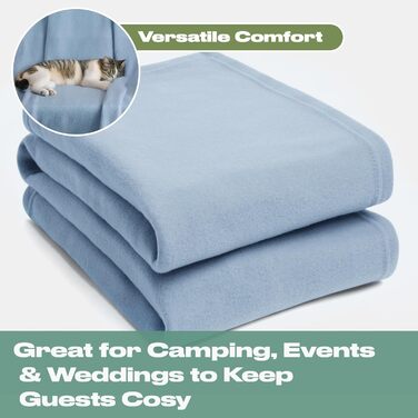 Плед DREAMSCENE з флісу, теплий, м'який, 120 x 150 см, блакитний