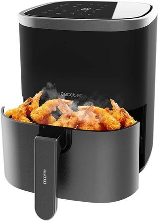 Фритюрниця без олії Cecotec Cecofry Fantastik Window 4000, 4 л, 1400 Вт, 9 програм, сенсорне управління, PerfectCoo, 80-200ºC, чорна