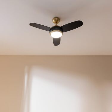 Стельовий вентилятор Cecotec EnergySilence Aero 4265 GoldBlack з LED підсвіткою 18W, діаметр 107 см (42 дюйми), пульт, таймер, 3 швидкості