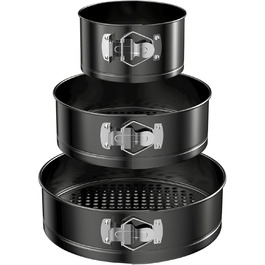 Набір форм для випічки WinGluge: 3 шт. (12/18/22 см), круглі, з антипригарним покриттям, знімним дном, для тортів та випічки