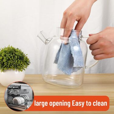 Чайник зі скла 1,8л з дерев'яним кришкою, з ситечком. Скляний чайник з боросилікатного скла, стійкий до високих та низьких температур, безпечний. Підходить для чаю, трав'яного чаю та фруктових напоїв.