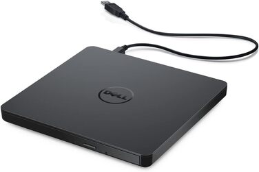 Зовнішній USB DVD+/-RW привід Dell Slim AA8DW316, антрацит — тонкий та легкий привід для читання та запису DVD/CD, Plug-and-Play, сумісний з Windows