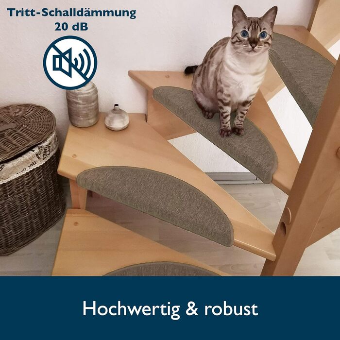 Килимок на сходи Beautissu ProStair – 15 шт. (55x15 см) – пісочний колір. Самоклеючі килимки на сходи для дому.