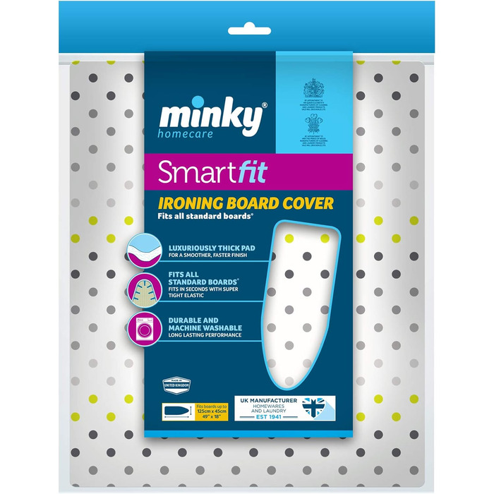 Чохол для прасувальної дошки Minky Homecare SmartFit, бавовна, багатокольоровий, 124x43 см