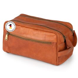 Шкіряна косметичка для подорожей Berliner Bags Vintage Kulturbeutel Tim XL, унісекс несесер для аксесуарів та гігієни, коричневий