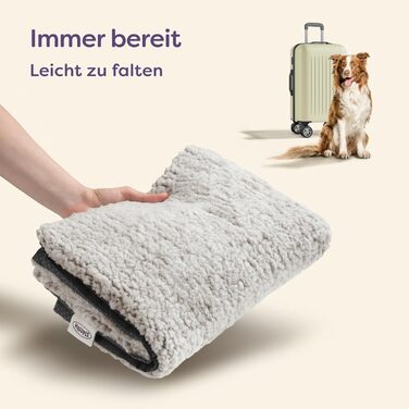 Самогріюча собача ковдра, велика лежанка для собак 90x60 см, знімний водонепроникний чохол, м'яка та тепла, без живлення, з антиковзною основою (сіра)