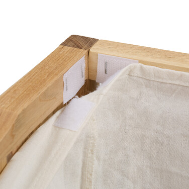 Relaxdays laundry hamper made of walnut wood with seating