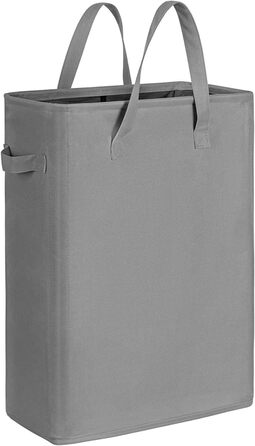 Chrislley Slim Laundry Basket Small Laundry Basket Foldable Laundry Basket Collapsible Laundry Bag Narrow Laundry Basket with Handle - 45L Grey