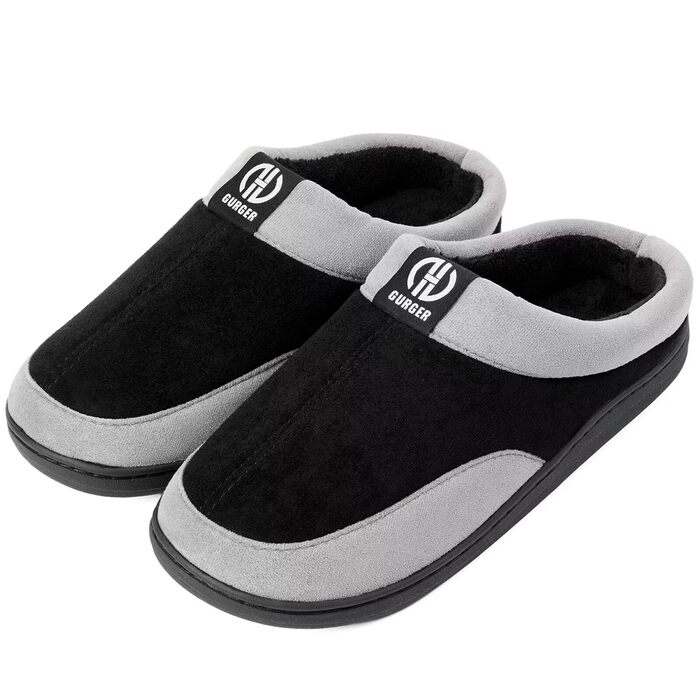 Чоловічі домашні тапочки з меморі-піною, неслизькі, для дому та вулиці, розмір 40-51 (EU), чорного кольору