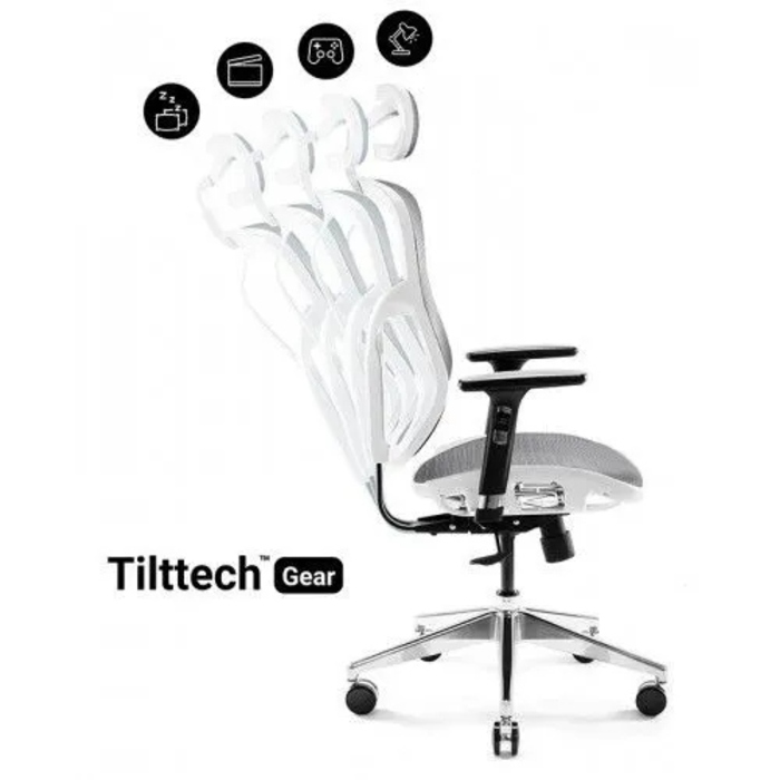 Ергономічне офісне крісло Diablo Chairs V-Basic до 150 кг, чорно-біле
