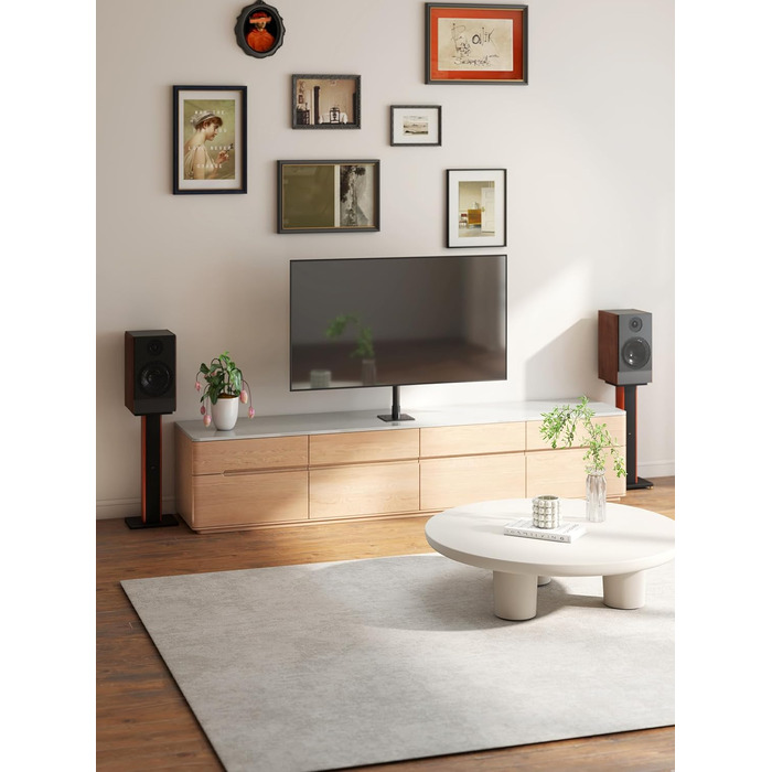 Стійки для колонок Holz Braun Schwarz, 70 см - Преміум підставки для домашнього кінотеатру та студії з прихованою проводкою