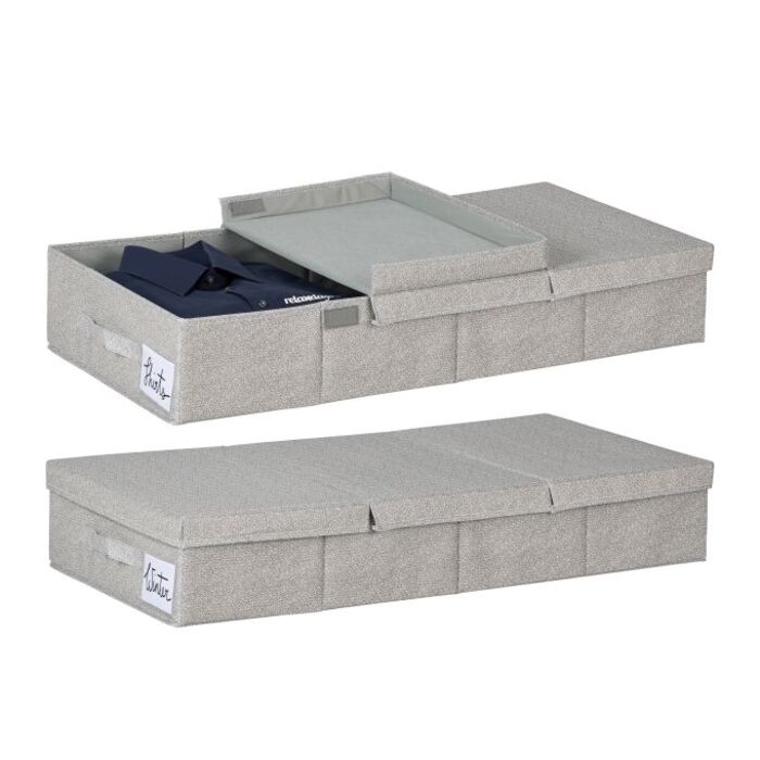 Set of 2 Under-Bed Storage Boxes with Lid