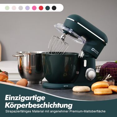 Кухонний комбайн Kitchen in the box: 4.5L та 5L, 1300W, 10+ швидкостей, з набором насадок (крюк, вінчик, гак)