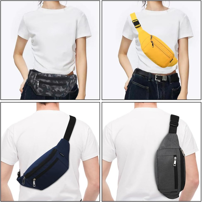 Чоловіча та жіноча поясна сумка-бананка, водонепроникна, для спорту, подорожей та активного відпочинку (камуфляж чорний)