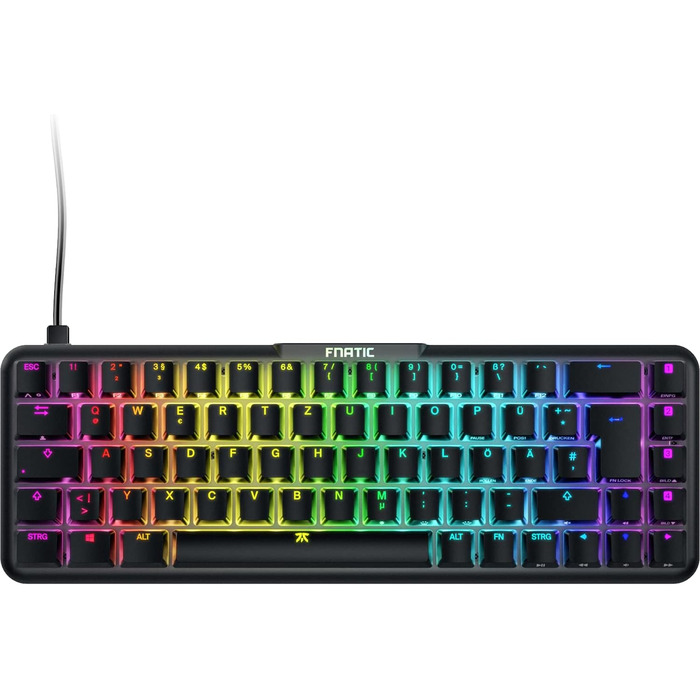 Механічна ігрова клавіатура Fnatic STREAK65 з RGB-підсвічуванням та швидкими срібними перемикачами (65% layout, DE/QWERTZ)