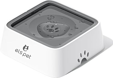 Трапезний набір для собак ELS PET: миска для води та корму, антивитікання, 2L, сіра