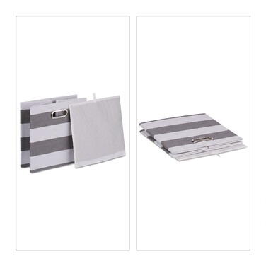 Set of 2 Striped Storage Boxes