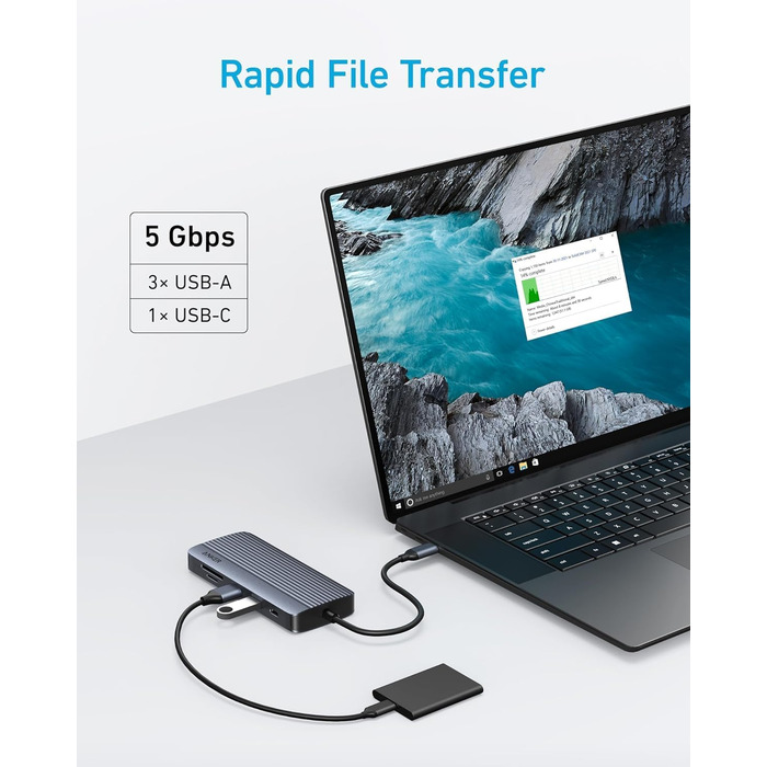 Хаб USB-C Anker з двома HDMI, 100W, 10Gbit/s, 10-в-1 для MacBook, Dell, iPad Pro