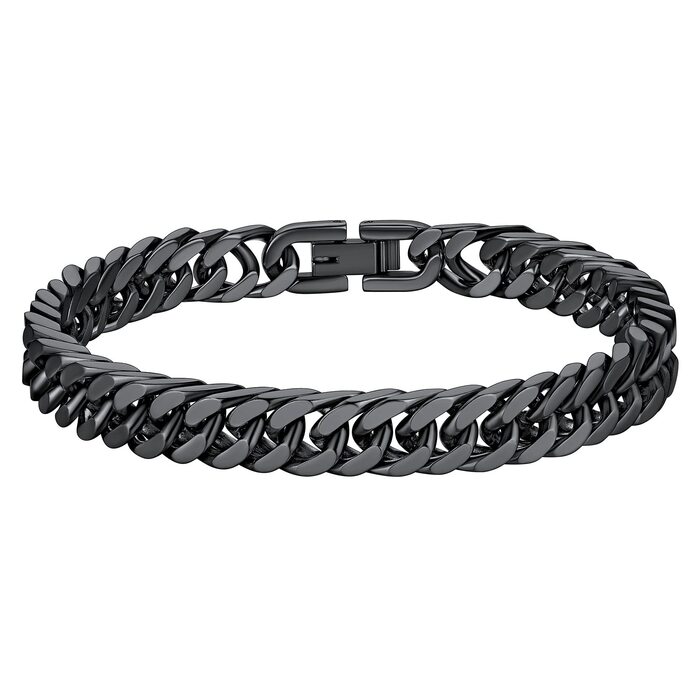 Чоловічий браслет Richsteel з нержавіючої сталі сріблястого/золотого/чорного кольору, ширина 8/12/17 мм, довжина 19/21/23 см, кубинський ланцюг, для чоловіків, хіп-хоп, з подарунковою коробкою