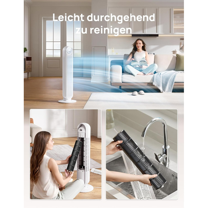 Турбо вентилятор Dreo з DC мотором, 20dB, 11 м дальності, 9 режимів, пульт дистанційного керування, таймер 12 годин, осциляція 90°, для спальні