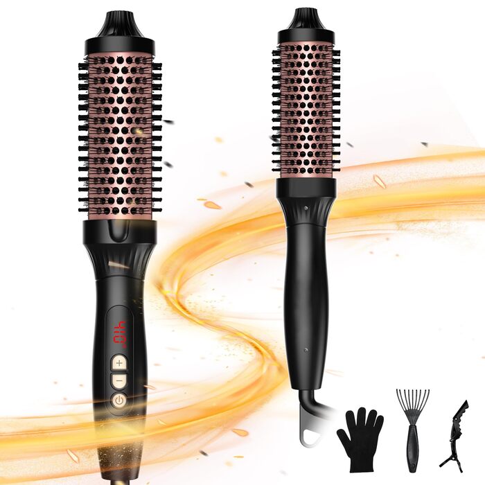 UKLISS Стайлер для волосся 6 в 1 Air Styler Set - Професійний стайлер з насадками: фен-щітка, керлер, щітка з гарячим повітрям, фен-щітка, фен, випрямляч | для створення локонів, об'єму, випрямлення та сушіння (Перламутровий) (Елегантний рожевий)