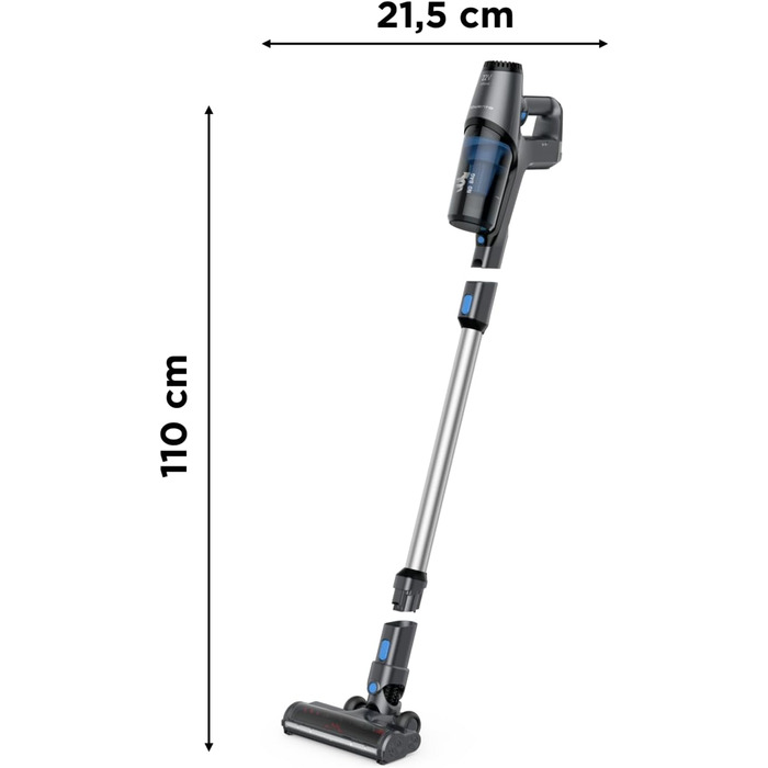 Пилсос Rowenta X-Pert 3.60 бездротовий акумуляторний вертикальний, сірий-блакитний, RH6921