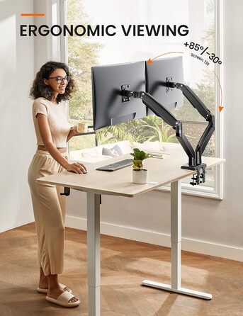 Підставка для монітора ErGear 2 монітори до 40 дюймів, 12 кг, USB, VESA 75x75/100x100 мм