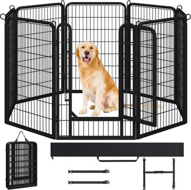 Вольєр для цуценят Yaheetech 8-секційний, 100 см, з переносною сумкою та кріпильними ременями, для дому та саду, легка збірка