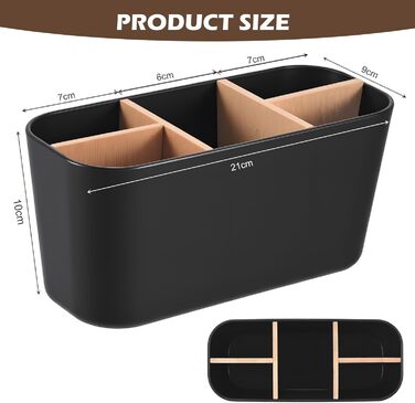 Організатор для ванної кімнати Schwarz 5-секційний з тримачем для зубних щіток