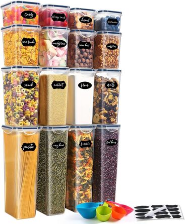 Набір контейнерів для зберігання YASHE 24 шт. з кришкою, герметичні, BPA-free, для сухих продуктів, крупи, борошна та цукру